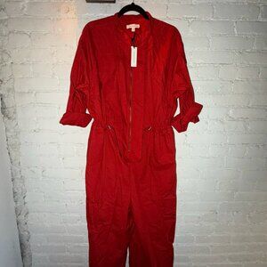 Banana Republic Cotton Poplin Zip Utility Cropped Jumpsuit